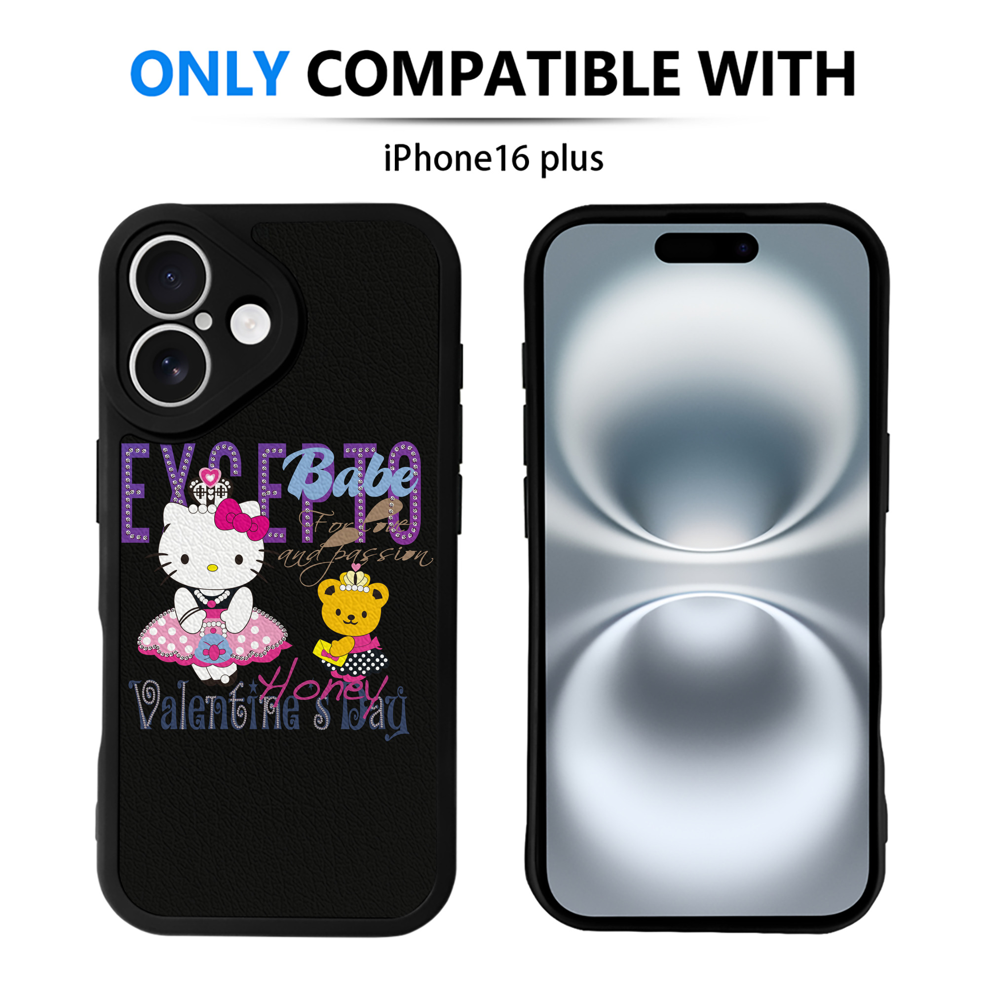 （画像用） Hello Kitty ハローキティ 【iPhone 16シリーズ対応】シリコンスマホケース（レザー調） 材質：シリコン